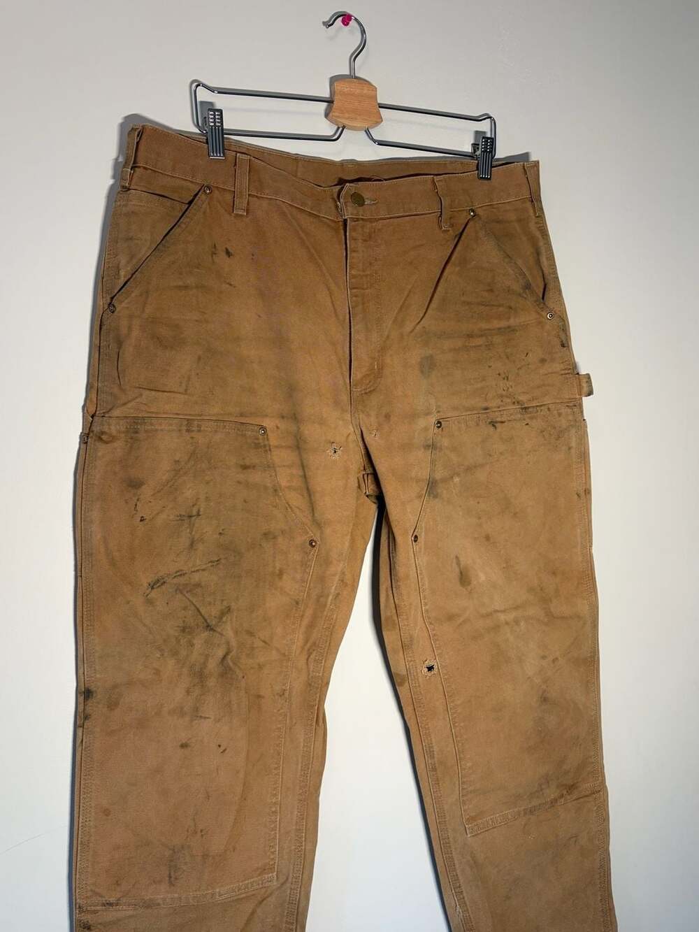 Vintage Carhartt Distressed Double Knee Duck Work Pants 36x30 - Picture 1 of 6